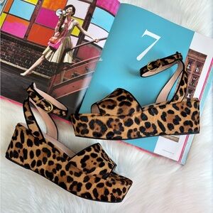 NWOT J. Crew Leopard Print Platform Sandals